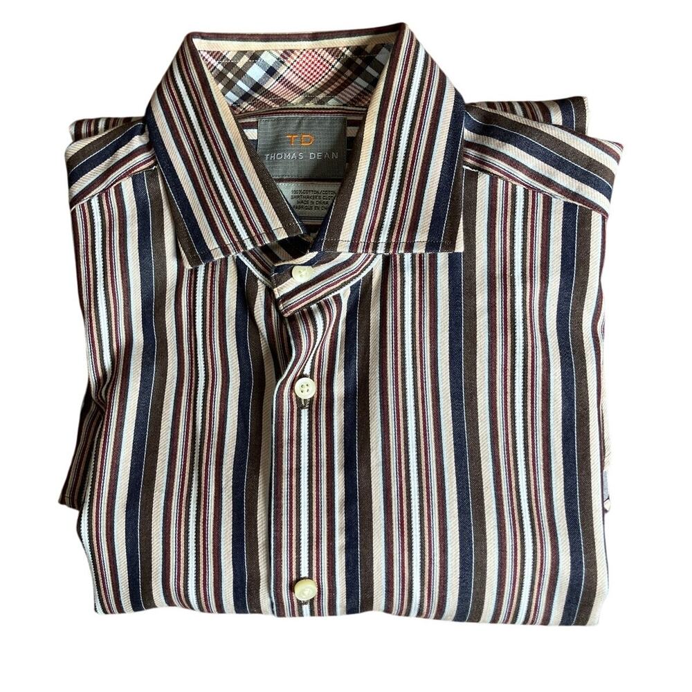 Thomas Dean TD Long Sleeve Button Up Shirt S